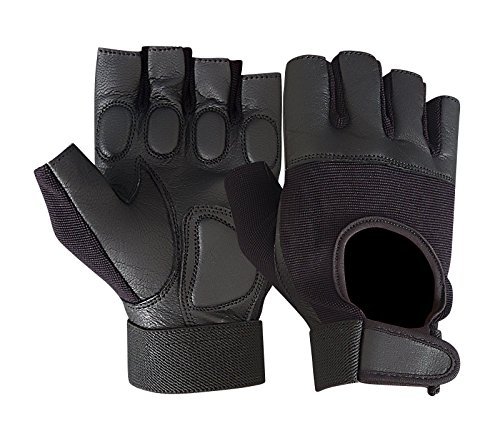 STRATEGIC GRIP GEL PADDED GYM LEATHER GLOVES CYCLING CYCLE BIKE TRAINING FITNESS SPORTS
