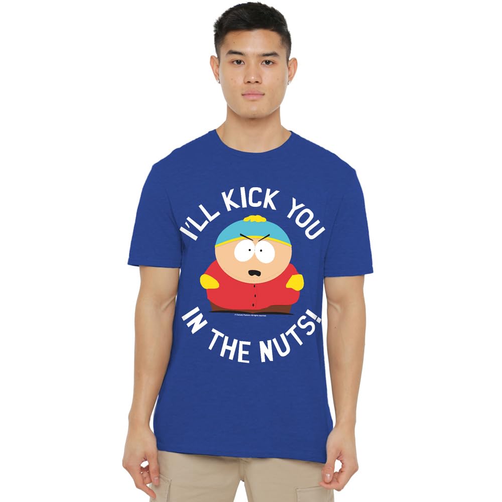 South Park Kick You in The Nuts Unisex T Shirt, Royal Blue, Medium