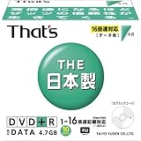 太陽誘電製 That's DVD+Rデータ用 16倍速4.7GB 10mmPケース10枚入 DR+47WTY10PN