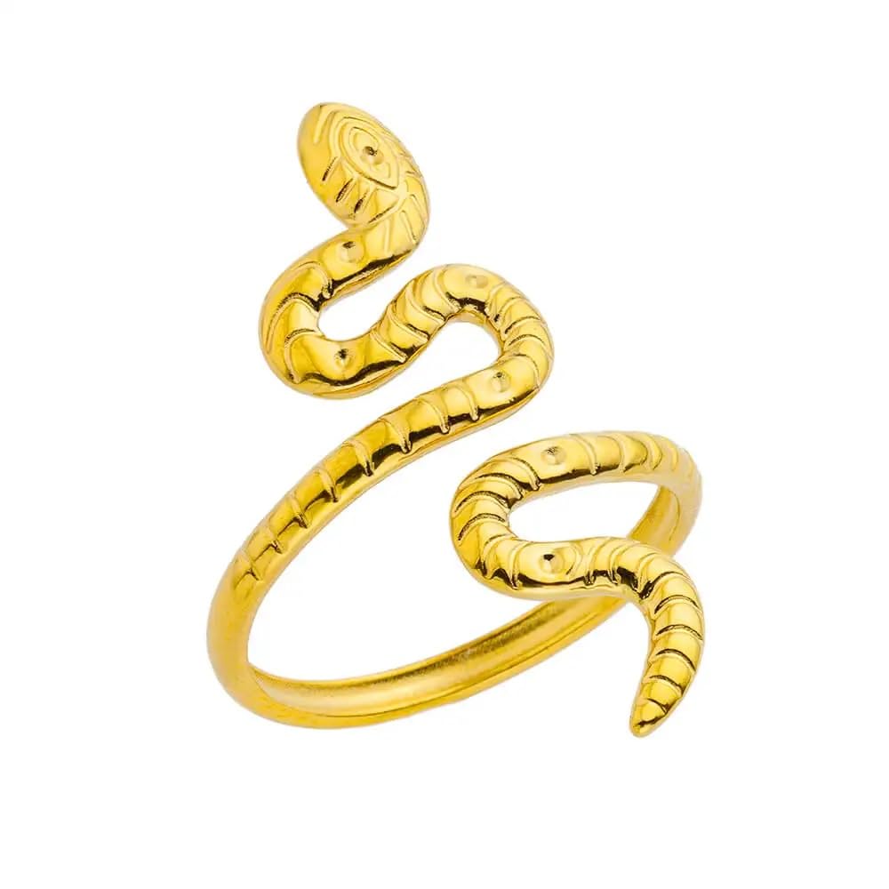El Regalo Elegant Vintage Stainless Steel Snake Adjustable Finger Ring for Girls/Women- Anti Tarnish Gold Cobra Snake Design Ring for Girls & Women (Snake Ring Style-1) (B0D47G3Y38) Amazon Price History, Amazon Price Tracker