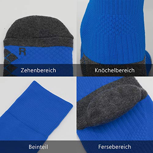 Foto von Northdeer Kinder Stutzen Fussballsocken Fussballstutzen - Fussballstrümpfe Stutzenstrumpf 2 Paar EU 31-34 – Sportsocken Trainingssocke Sockenstutzen - für Fussball, Laufen, Training (Schwarz 1)