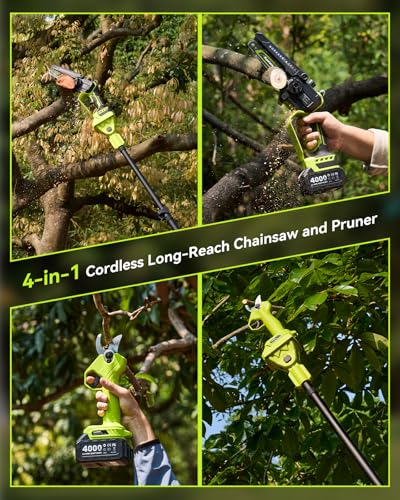 Supstable 4-in-1 Cordless Pole Saw Kit