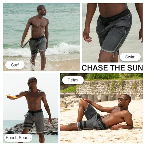 Image of Kanu Surf Men's Big Viper Extended Size Stripe Swim Trunk