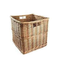 Arthur Cameron - Wicker Storage Cube with Built-in Handles - 32 x 32 x 31 cm - Cube Storage Unit, Perfect for Bedroom or Living Room - Wicker Box, Kallax Basket, Storage Basket (Natural)