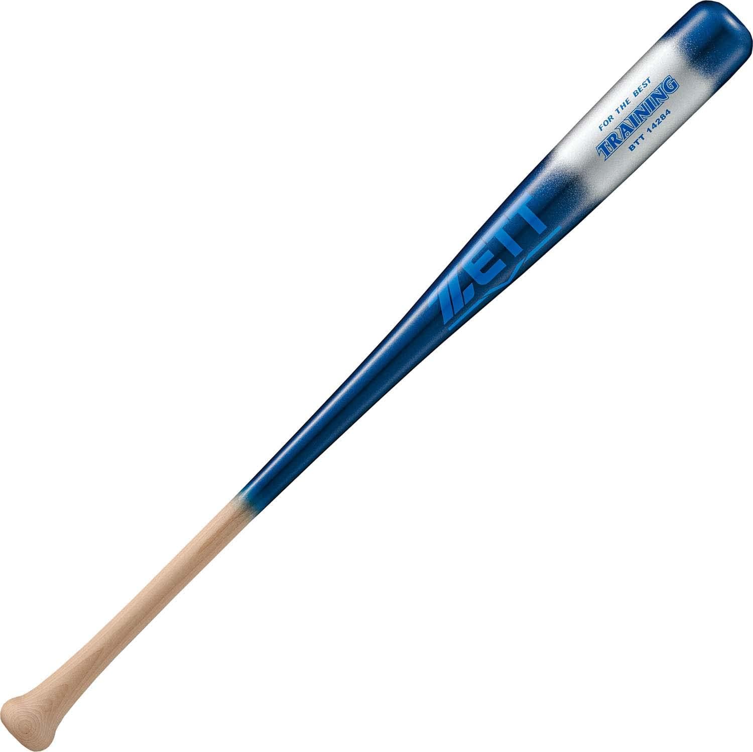 ZETT BTT14284 Baseball Bat, Wooden Training, Wooden, Really Strikable, Sora Genoda Model, 33.1 inches (84 cm), 2.3 lbs (1,000 g) Average, Navy x Silver (2913GE)