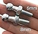 TOOMYAUTO 10mm Ball Studs, M8 Ball Screws 8MM Female Thread x 1/2