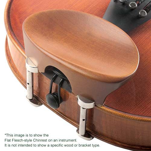Flat Flesch All-Size Viola Chinrest - Ebony With Standard Bracket #TOP1