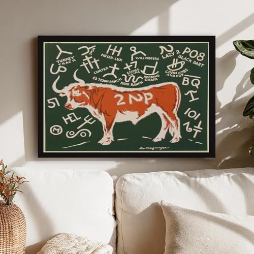 Toile murale Cattle Brands de Lon Megargee en finition premium - 7