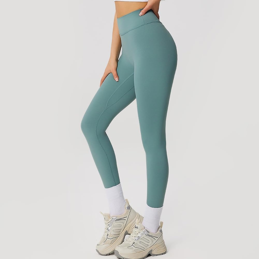 DYRBF - Leggings da donna a vita alta, per yoga, controllo della pancia, in tinta unita, traspiranti, ad alta elasticità, per allenamento, palestra, ciclismo