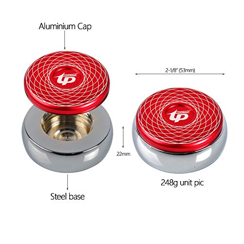 TORPSPORTS Set of 8 Aluminum Caps Shuffleboard Pucks 2-1/8" Size with Case- Red/Blue