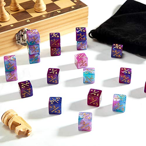 Image of Sumind 24 Pcs Counter Dice -1 /+1 Counters Ability Keyword Counters Buff Tokens 6 Sided Dice Gifts Compatible with CCG TCG Cards Gaming Accessory (Fresh Style)