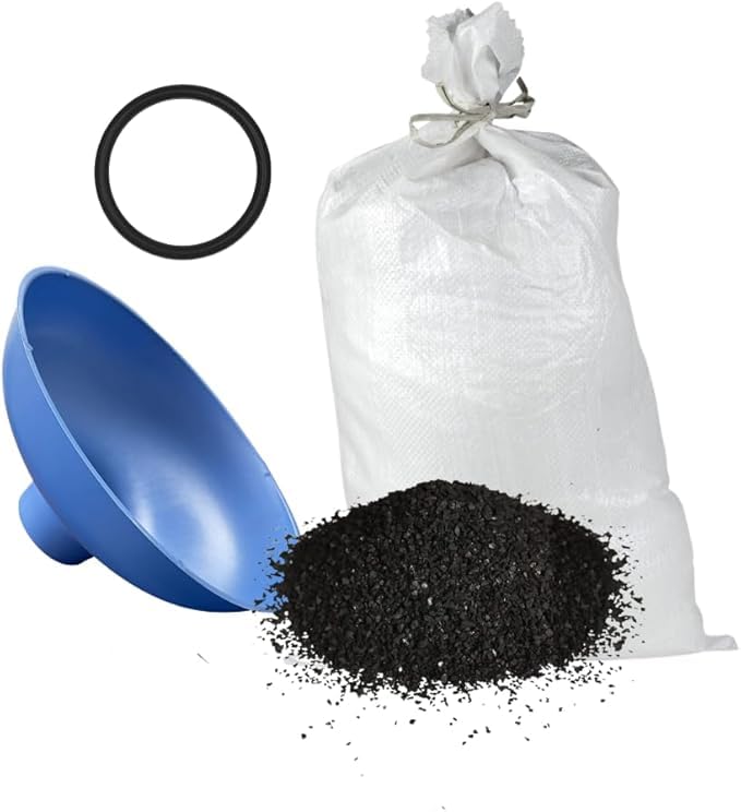 IPW Industries Inc. - Activated Carbon Coconut Shell for Pelican PC600-R and Whole House Water Filter, Granular Carbon Media with Funnel, 27 lbs