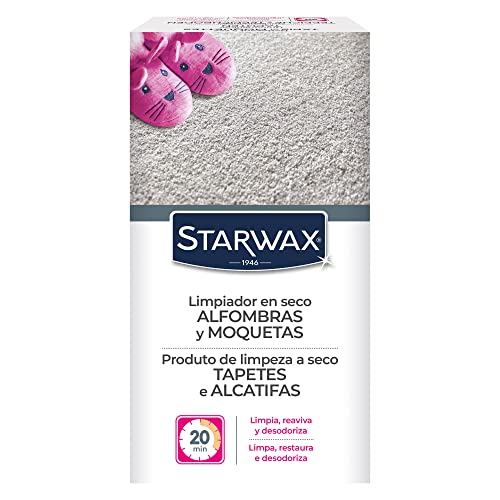STARWAX Limpiador en Seco Alfombras y Moquetas, 500g | Limpia y aviva en forma de polvo, permite caminar durante el tratamiento, sin perfume