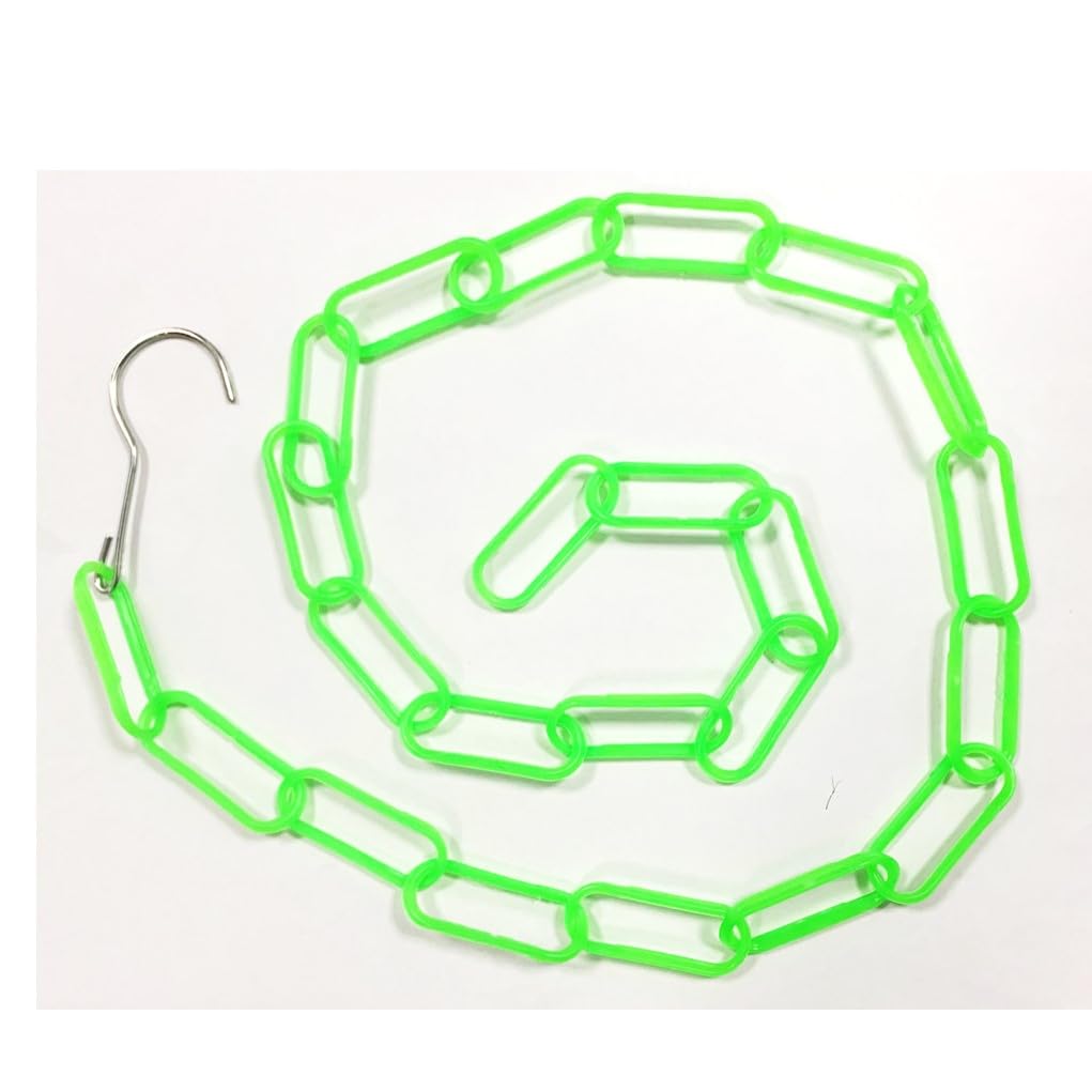 Heavy Duty PASTIC and METEL Market Shop Display Long Metal Plastic Chain with Hook Hanging Clothes (Plastic Green)