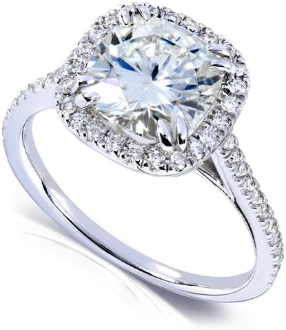 Kobelli Forever One (D-F) Moissanite Engagement Ring 2 1/4 ctw 14k White Gold, Size 5