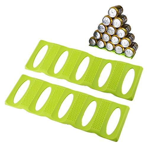 Webake 2 pack Bottle Stacking Mat, Foldable Silicone Bottle and Can Stacker, Can