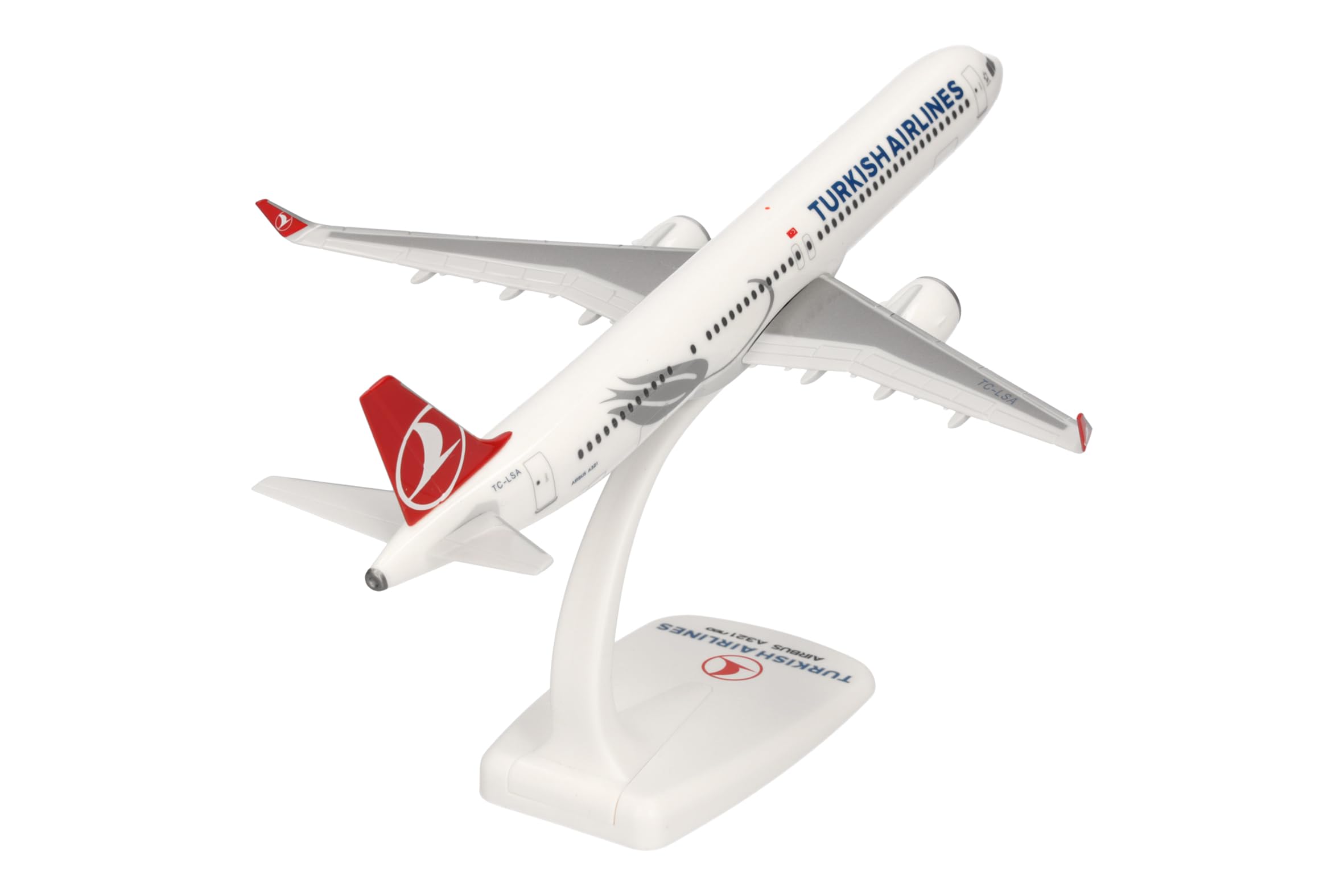 Herpa Snap-Fit airplane model Turkish Airlines Airbus A321neo, on