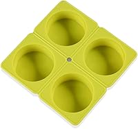 Vista 3 de QELEG 2 Pcs 4 Cell Sponge Round Soap Molds Silicone Mold Cake Bar DIY Handmade Bakeware Mold Baking Tray (Round)