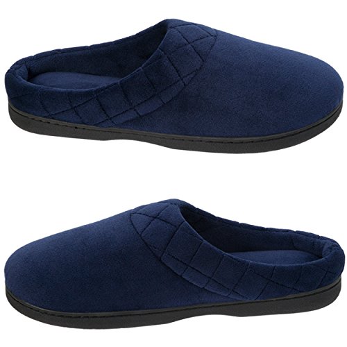 Dearfoams Women's Indoor/Outdoor Memory Foam Darcy Microfiber Velour Clog, Wide Widths Slipper, Peacoat, Medium4