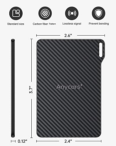 Anycars+ Key Card Holder For Tesla Model3 X Y Carbon Fiber Pattern Card Keychain Key Protective Card Shell Case Card Keychain Accessories 2 Packs #TOP2