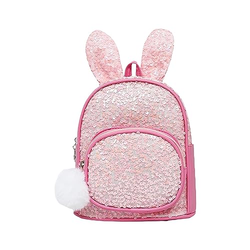Generisch Mochila de empalme con purpurina para niñas en preescolar y guardería, Rosa intenso., Talla única
