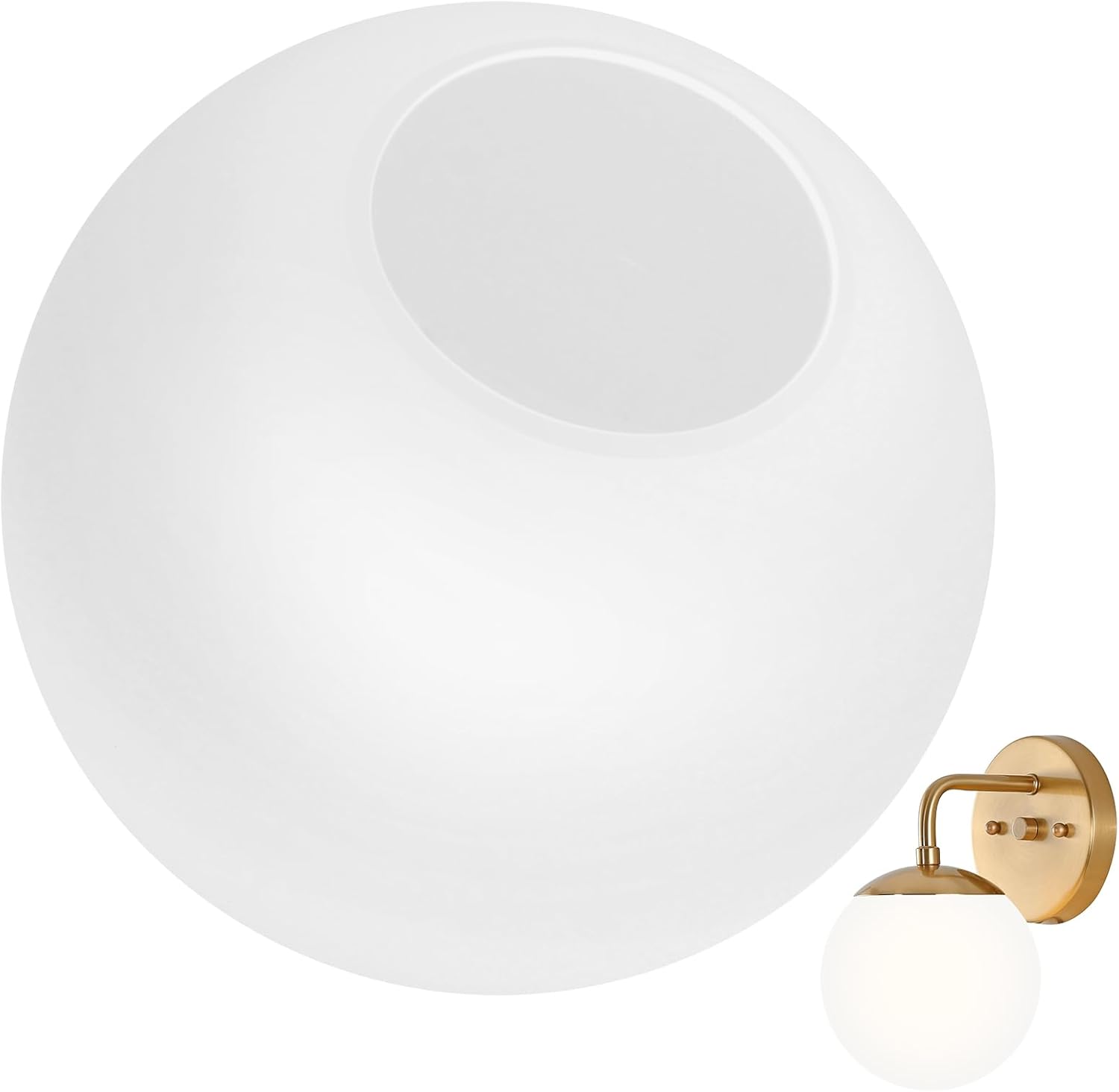 Glass Globes For Light Fixtures, 4.72" White Frosted Milk Globe Ball Floor Lamp Shades Replacement, Pendant Light Shade Replacement Glass