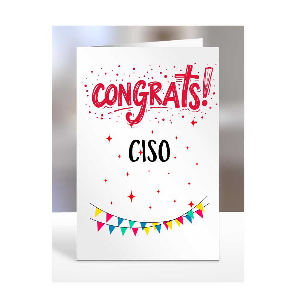 Congrats CISO Card, gifts for men, women, him, her, happy, presents, cards, female, male, congratulations, well done, on your, Chief Information Security Officer, A5-313_16