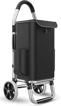 Foldable Wheeled Grocery Cart - Heavy-Du Utili Trolley with 111 lbs Capaci, Rolling Travel Cart for Shopping, Design for Easy Transport and Sto