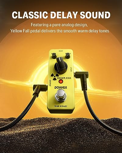 Image of Donner Guitar Delay Pedal for Pedal Boards, Electric Guitar, Yellow Fall Analog Delay Mini Guitar Effect Pedal Vintage Delay, True Bypass