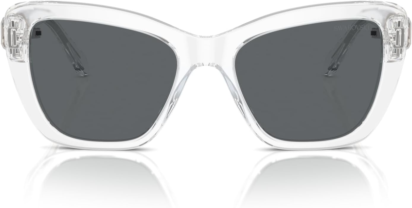 Swarovski Women's Sk6018 Butterfly Sunglasses White/Dark Grey 56 Millimeters
