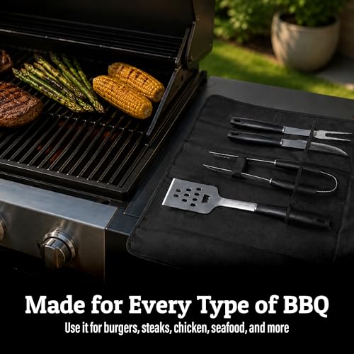 Set de 5 piezas para parrilla en acero inox con estuche miniatura 6