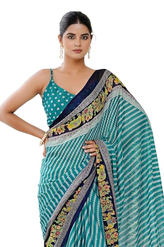 Image of MIRCHI FASHION Saree for Woman | Chiffon Floral Printed Breathable Occasional Sari with Blouse