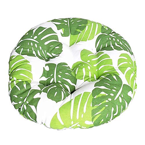 Lukery Cojines de Suelo, Cojín de Asiento para Silla de Comedor Redondo Cojines de Algodón y Lino Suave para Oficina, Hogar,Jardín - Ideal para Exterior e Interior (Hoja de Tortuga,45x45cm)