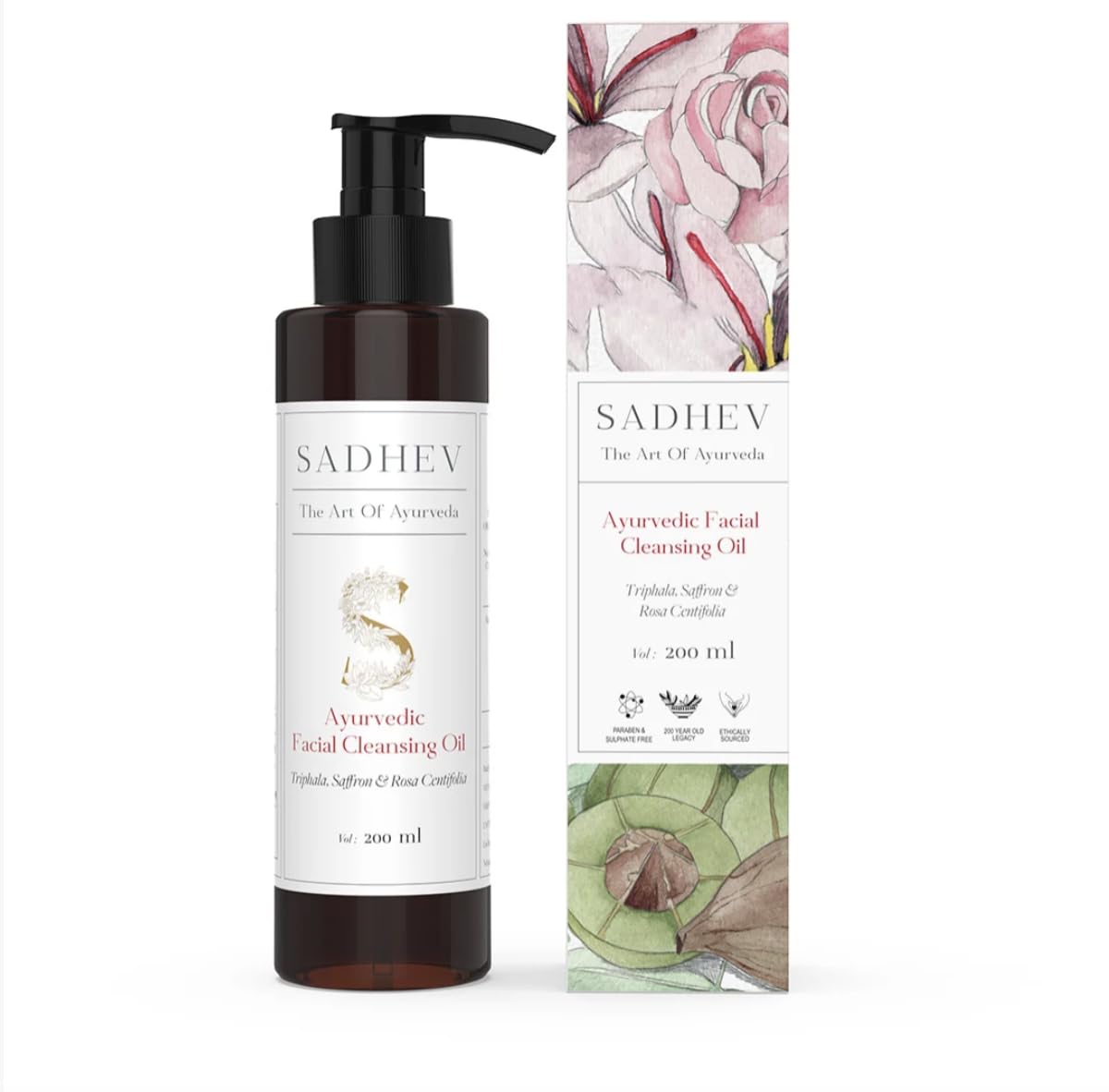 Sadhev Ayurvedic Facial Cleansing Oil with Triphala & Almond | Makeup, Mascara & Sunscreen Remover | Deep Cleansing Face Oil for All Skin Types, Sulphate & Paraben Free | 200ml-image-36