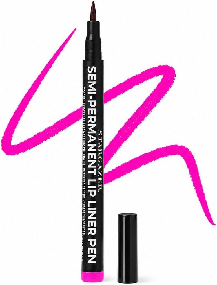Stargazer Semi Permanent Lip Liner - Hot Magenta Shade 02 | Waterproof Long Lasting Lip Pencil | Precision Tip | Smudge Resistant Colour