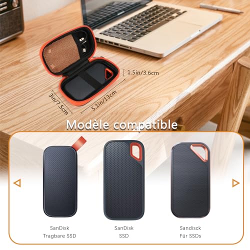 Étui Rigide pour San-Disk Extreme Pro/San-Disk Extreme SSD Externe Portable 128 go 500 go 1 to 2 to Sac de Voyage de Stockage de Protection – vue 2