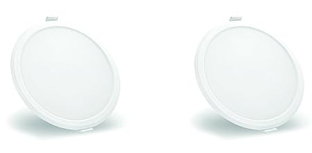 Syska SSK-RDL-R 12-Watt LED Slim Recessed Panel Light (Pack of 2, Cool White, Round)