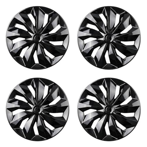 Hubcaps Wheel Cover Replacement Size R14 Hub Cap Universal-Fit Steel Wheels Rims Cover ABS Tire Caps for Most Car Truck Sedan SUV -Set of 414-inchBlack