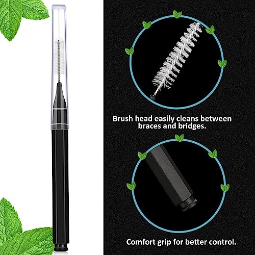 Image of Patelai 100 Pcs Braces Dental Brushes,Black, Blue, Green,Mixed Size