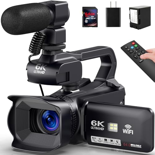 TALIHO 6K Camcorder Video Camera IR Night Vision Vlogging Camera