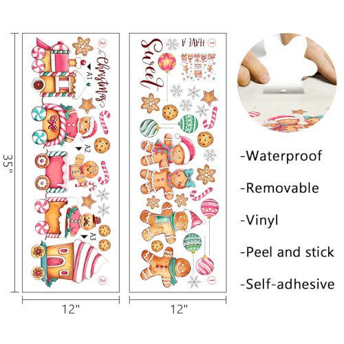 Vinilos decorativos Mfault muñeco jengibre Navidad 35x12 pulg miniatura 2