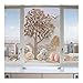 Dekorative Fensterfolie 1 Rotolo 45 Cm X 60 Cm Adesivi In ​​Vetro Per Bagno Pellicola Per Vetri Oscurante Opaca Trasparente Traslucida Per Vetri-Albero Della Fortuna A
