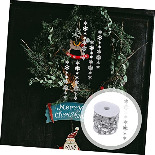 Guirnalda de cuentas de árbol de Navidad con copos blancos de 5 metros para decoración hogareña 6