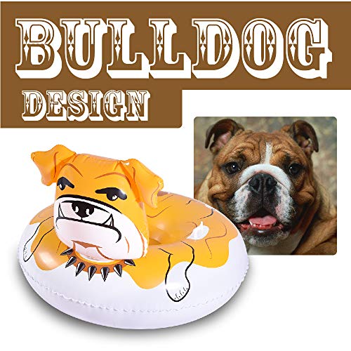 WateBom Snow Tube with Bulldog Design, Inflatable Snow Sled for Kids or Adults, 48 Inches Heavy Duty Snow Toys with Two Handles and Comfortable Backrest - Thumbnail 2