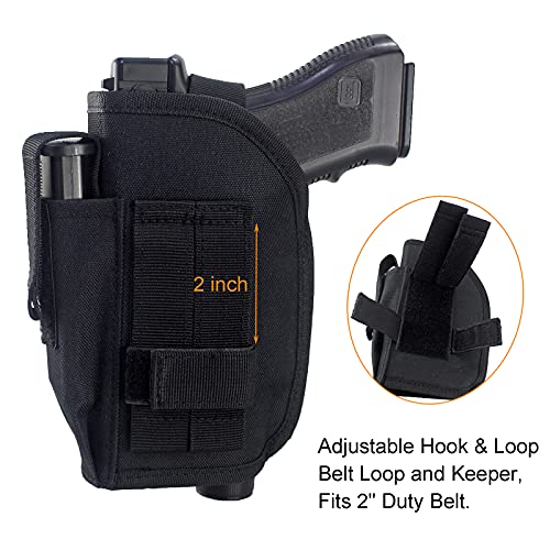 Depring Tactical Belt Holster With Mag Pouch For Handguns With Light Or Laser Attachment Universal Outside The Waistband Holster Black #TOP5