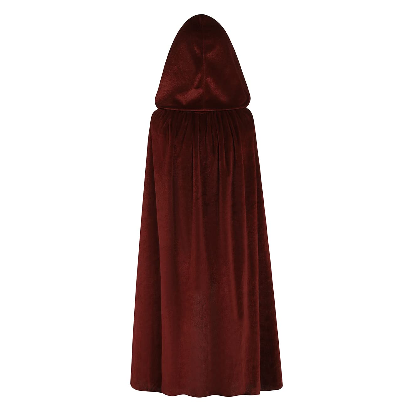 Regenboog Brown Velvet Cape with Hood,Kids Brown Cloak,Short Velvet Cape Women,Christmas Halloween Costumes,Masquerade,witch Cape,Wizard Cape Adult,100cm - Image 3