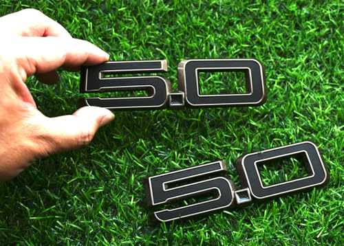 Image of Pair Set 5.0 Emblem Door Side 3D Badge Compatible with 2024-2025 Mustang GT Dark Horse PR3Z-16228-D (5.0-Bronze)