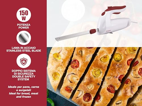 BEPER BP.790 Coltello elettrico da cucina, 150 W, ABS, Bianco/Rosso - immagine 3