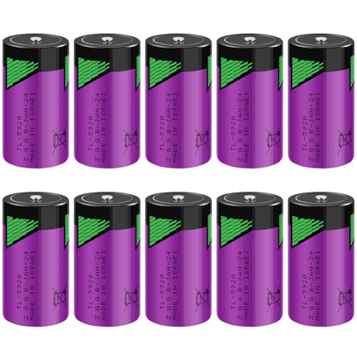 LINHUPAK (10-Pack) TL-5920 Battery 3.6V 8500mAh Size C Non-Rechargeable for Tadiran Series Lithium Battery (ER26500 / LS26500)