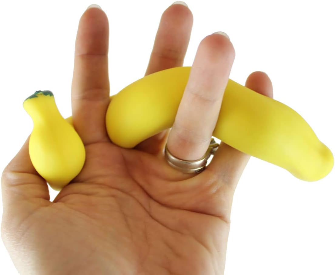 Curious Minds Busy Bags 2 Squishy Sand-Filled Bananas - Moldable Sensory, Stress, Squeeze Fidget Toy ADHD Special Needs Soothing OT